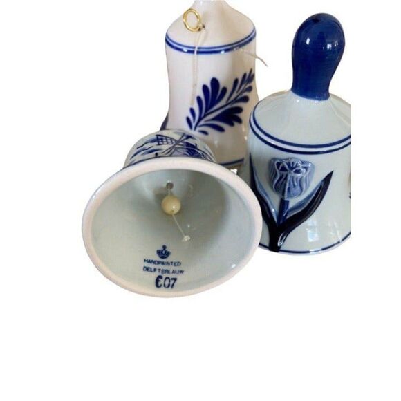 Delft Blue Bell, Hand Painted, Windmill Flowers, Delft Collectibles, Vintage - Picture 6 of 6